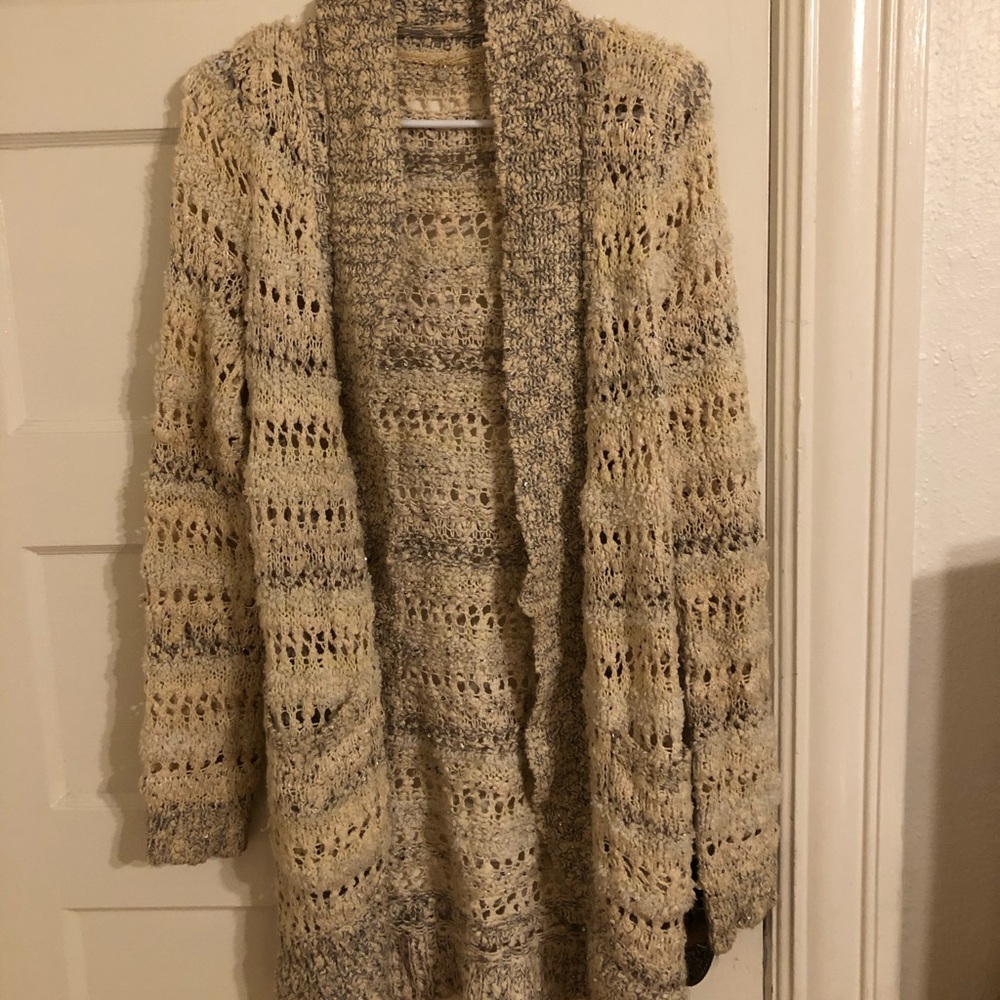 Anthropology knitted cream sweater